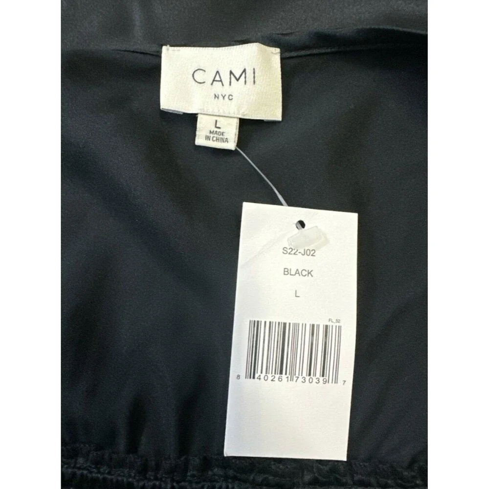 Cami NYC Silk Jumpsuit Jackie Halter Neck Sleeveless Black Women's sz L NWT